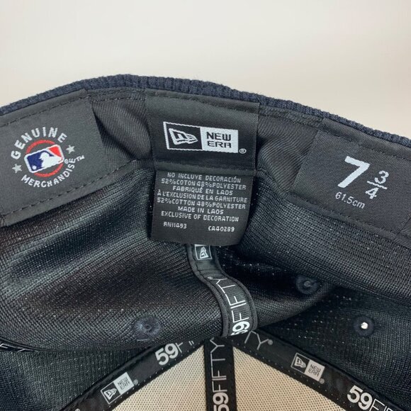 Boston Red Sox MLB Navy Blue Cream New Era 59Fifty Thermal Fitted Hat 7 3/4 New - Picture 5 of 5